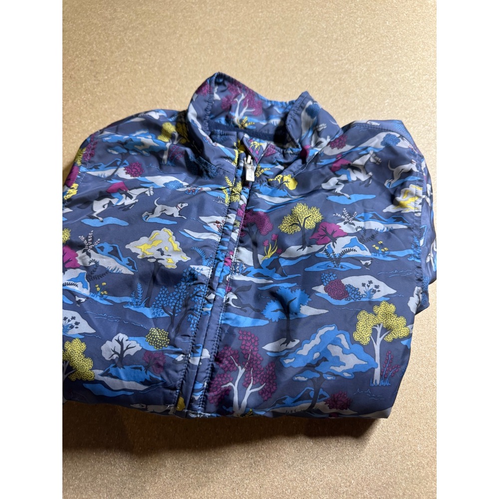 Ariat Girl Ariattek Full Zip Equestrian Print Fleece Lined Jacket Blue Size L 12